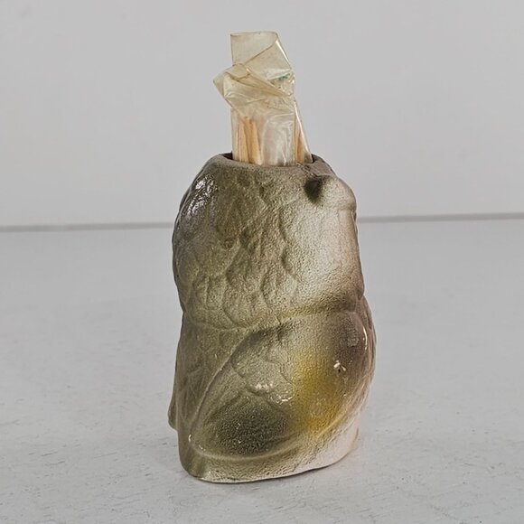 Vintage Owl Toothpick Holder Miniature Ceramic Figurine - Picture 3 of 9